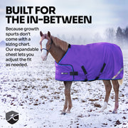 New 1200D Adjustable Juvenile 180G Medium Weight Winter Turnout Blanket - Waterproof & Breathable (Copy)