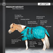 Mini 180G Medium Weight Horse Winter Turnout Blanket - Waterproof & Breathable