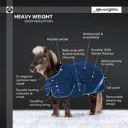 New Mini 300G Heavy Weight Horse Winter Turnout Blanket - Waterproof & Breathable
