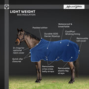 Pony Lightweight 80g Horse Winter Turnout Blanket - Waterproof & Breathable