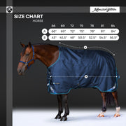 1200D Midweight 180g Euro Cut Horse Winter Turnout Blanket - Waterproof & Breathable