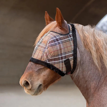 Draft Horse Fly Mask with Fleece Trim & 73% UV Protection - Open Top Design