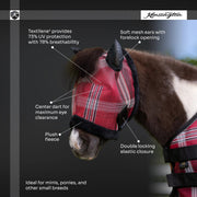 Mini Fly Mask with Fleece Trim & Ears - 73% UV Blocking