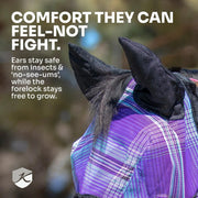 Draft Horse Fly Mask with Long Nose, Ears & 73% UV Protection