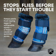 Horse Fly Boots with Fleece Trim - Set of 2 - 73% UV + Fly Protection