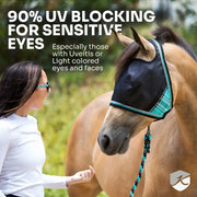 UViator CatchMask Fly Mask with Long Nose, Ears & 90% UV Protection