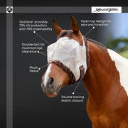 Draft Horse Fly Mask with Fleece Trim & 73% UV Protection - Open Top Design
