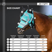 Fly Mask with Long Nose, Ears & 73% UV Protection