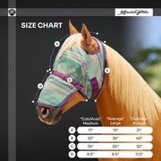 Fly Mask with Nose & 73% UV Protection - Open Top Design