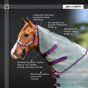 Horse Protective Neck Cover - Pairs with Fly Sheet - 73% UV Blocking
