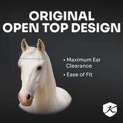 Draft Horse Fly Mask with Fleece Trim & 73% UV Protection - Open Top Design