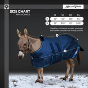 New 1200D Mini Donkey 180G Medium Weight Winter Turnout Blanket - Waterproof & Breathable