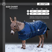 New 1200D Mini Donkey 300G Heavy Weight Winter Turnout Blanket - Waterproof & Breathable