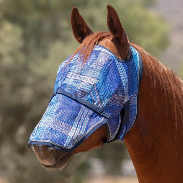 Fly Mask with Nose & 73% UV Protection - Open Top Design